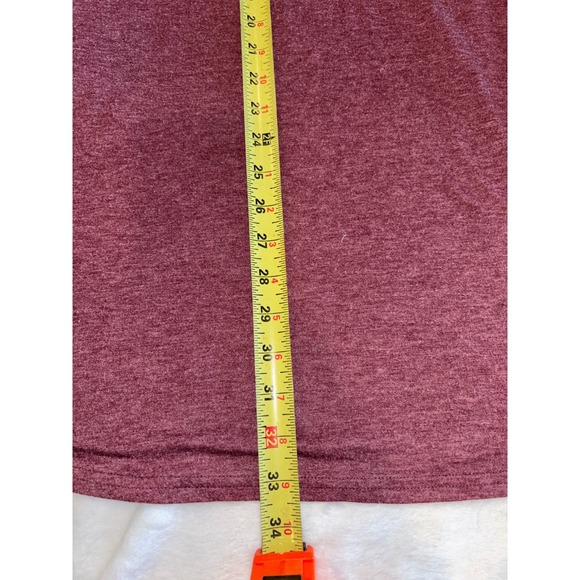 Luckymore Heathered Midi Tunic Dress Womens Maroon Racerback Scoop Neck Casual - Picture 5 of 7